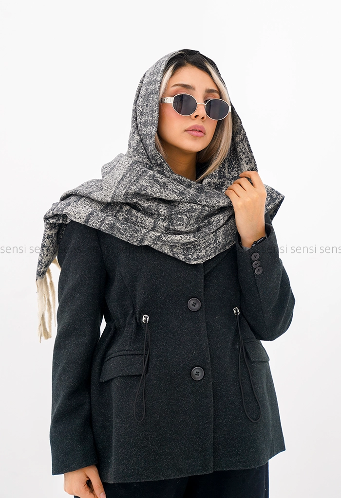 شال چهارخونه بافت موهری کد1005158